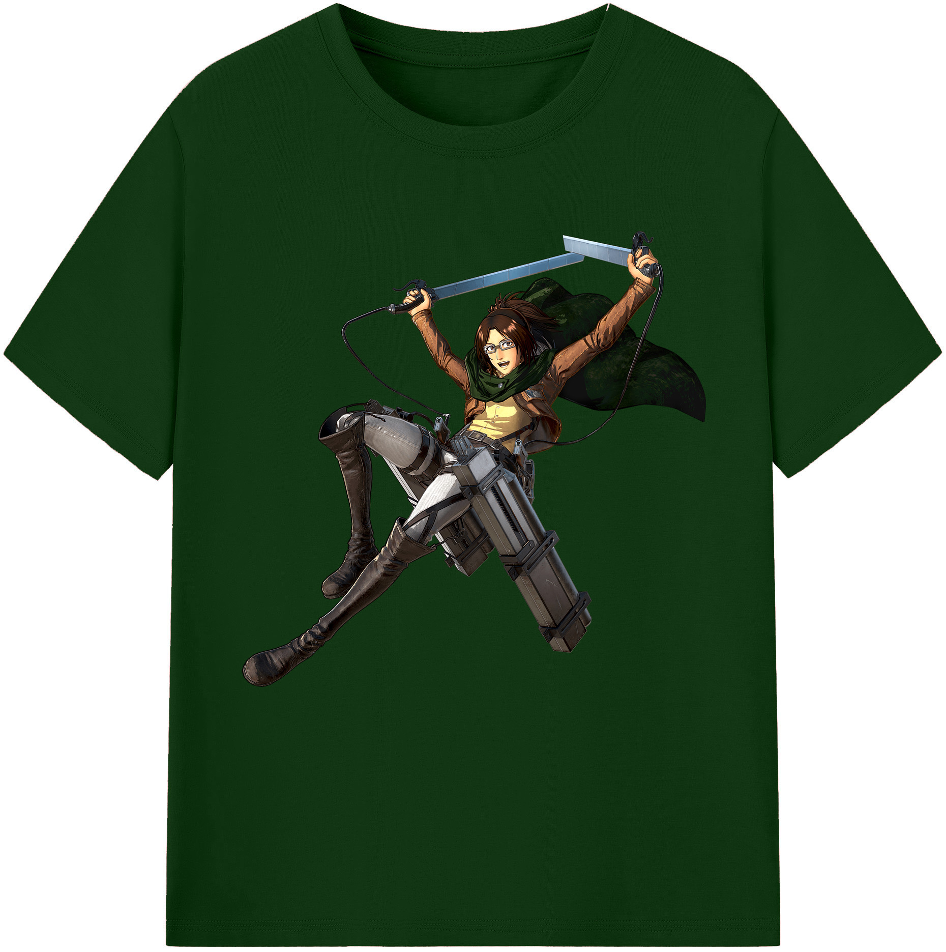 （画像用） 進撃の巨人 ハンジ·ゾエ Attack on Titan Hanji Zoe 綿100％半袖Tシャツ（フロントプリント）